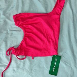 SHEIN Pink One-Shoulder Top